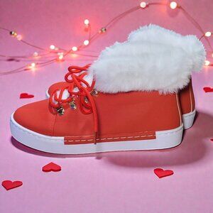 Faux Fur Red Winter High-tops